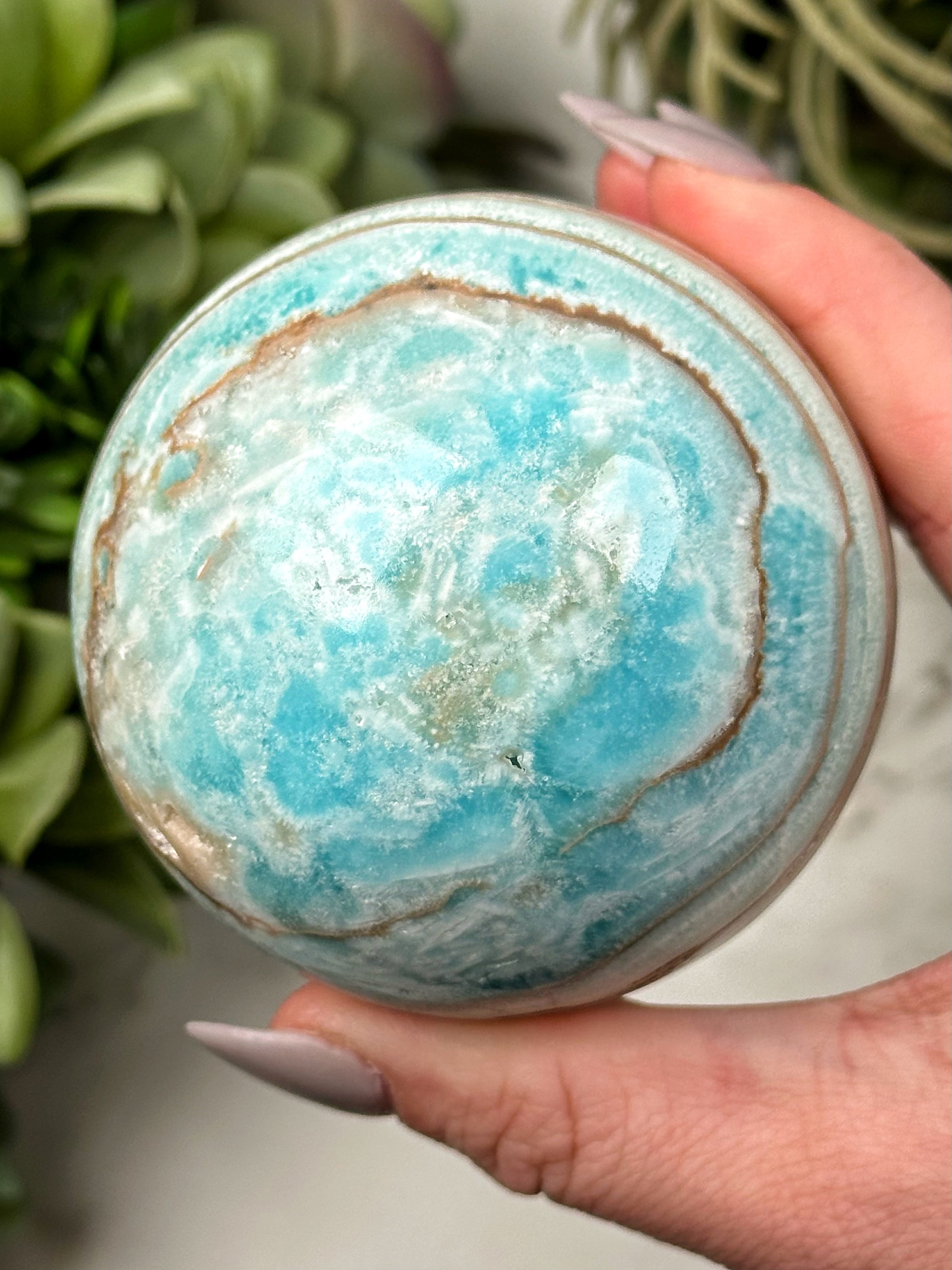 Blue Aragonite Sphere - #5