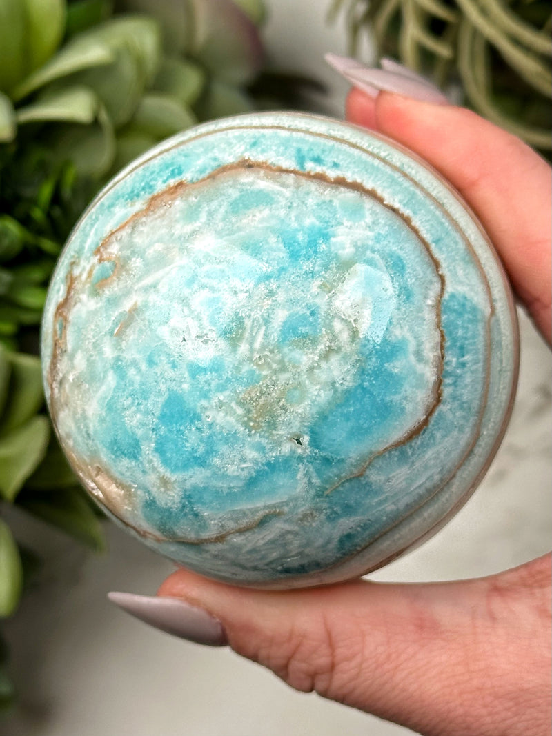 Blue Aragonite Sphere - #5
