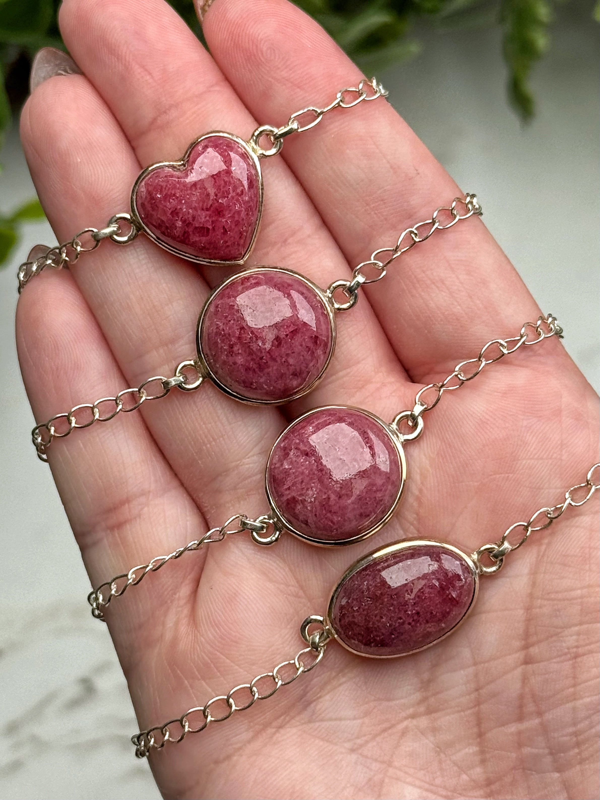 Rhodonite Bracelets - Heart Chakra - No. 69