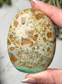 Green Smithsonite Palmstone - #12