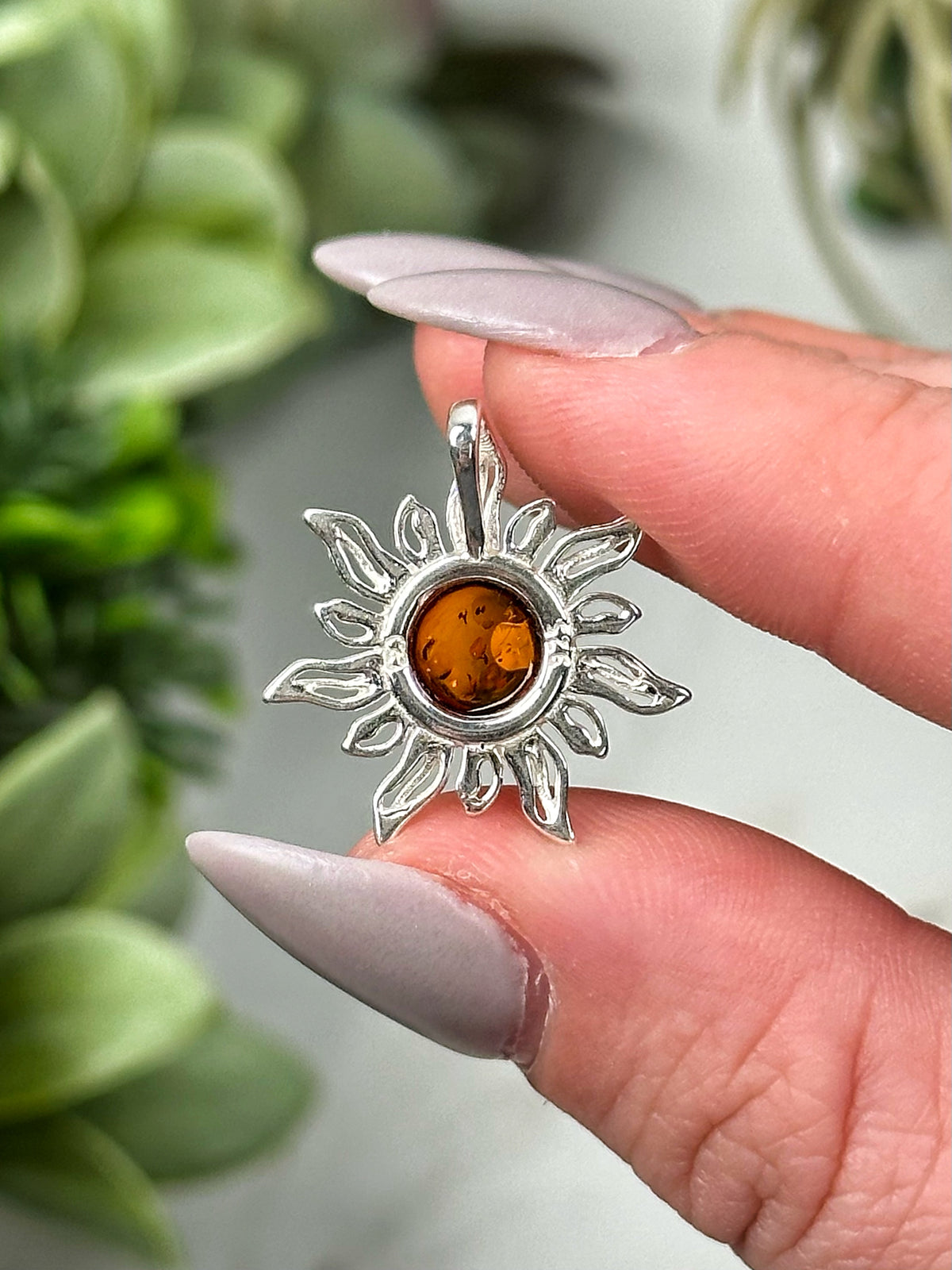 Amber Sun Pendant -#3