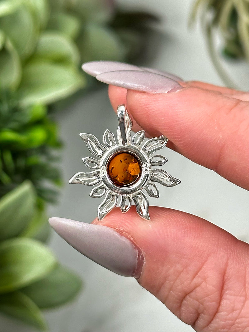 Amber Sun Pendant -#3