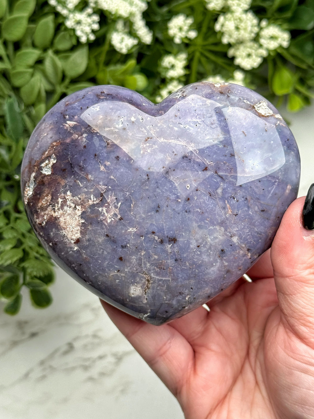 Purple Chalcedony Heart - #12