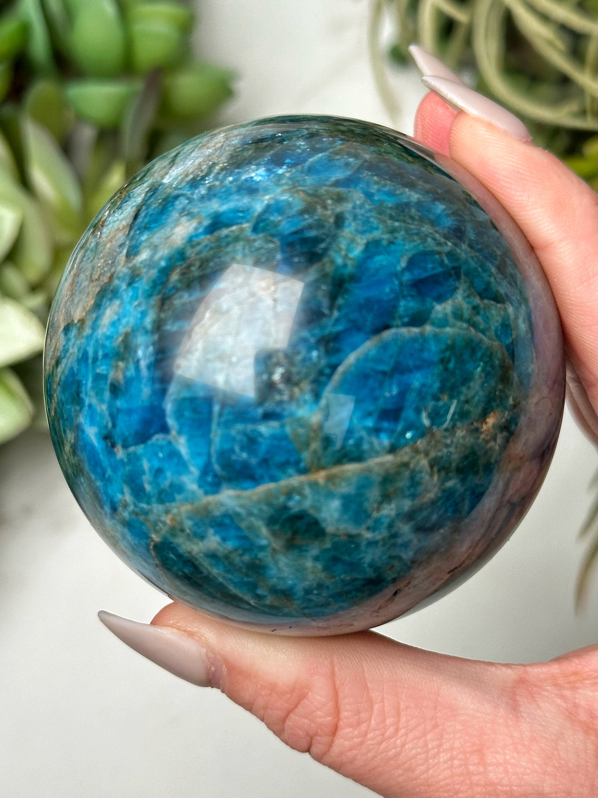 Blue Apatite Sphere - #7