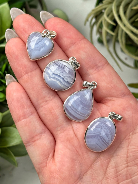 Blue Lace Agate Pendants - No. 56