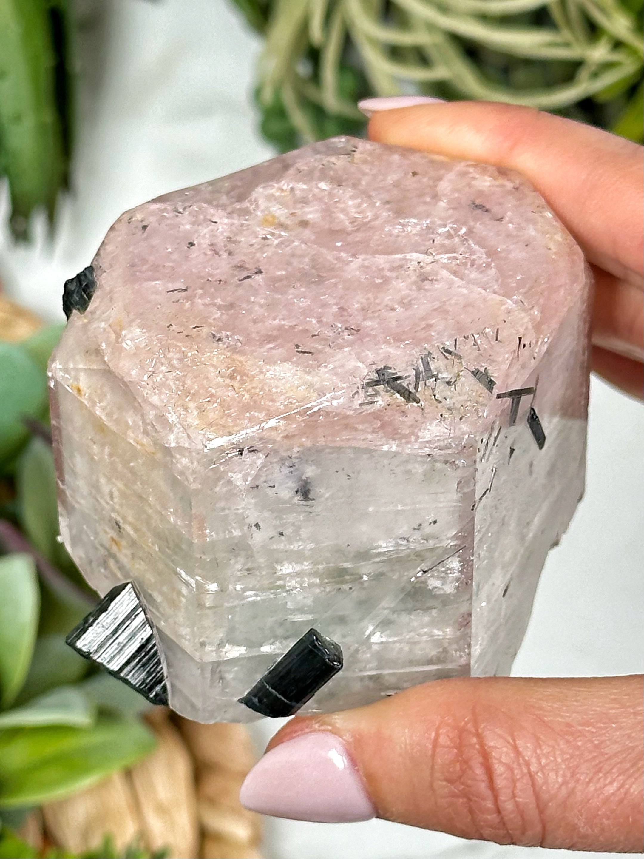 High Quality Morganite, Aquamarine and Black Tourmaline Specimen - #1