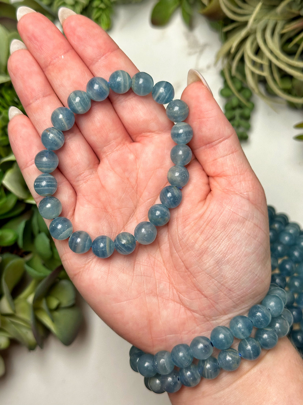 Blue Onyx Bracelets - Throat Chakra - No. 21