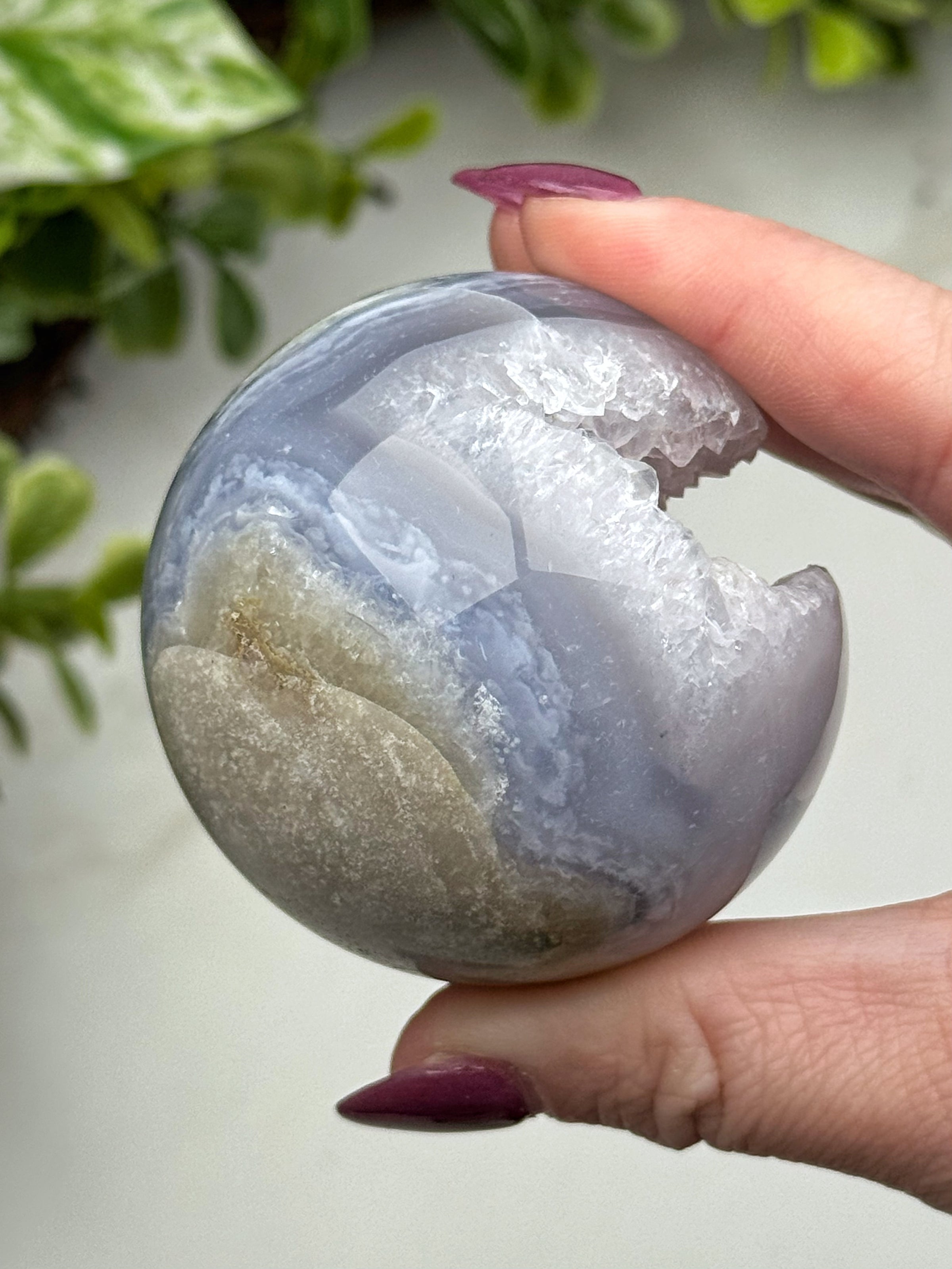 Druzy Blue Lace Agate Sphere - #11