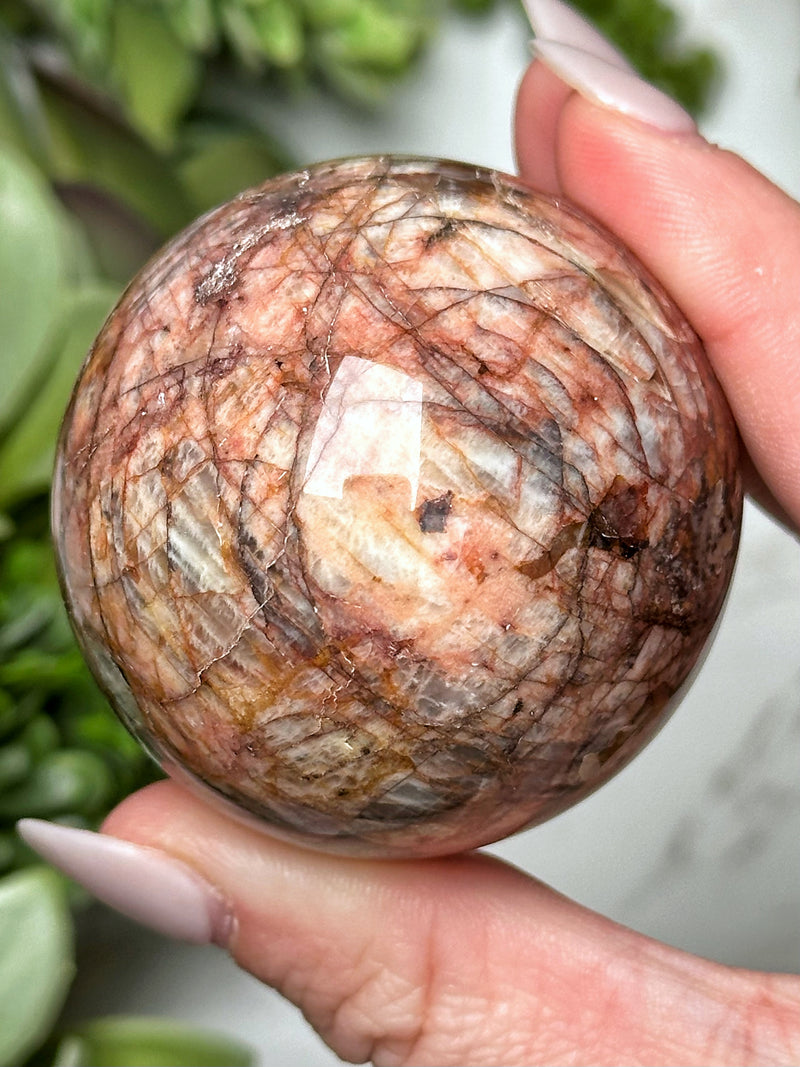 Red Moonstone Sphere - #10