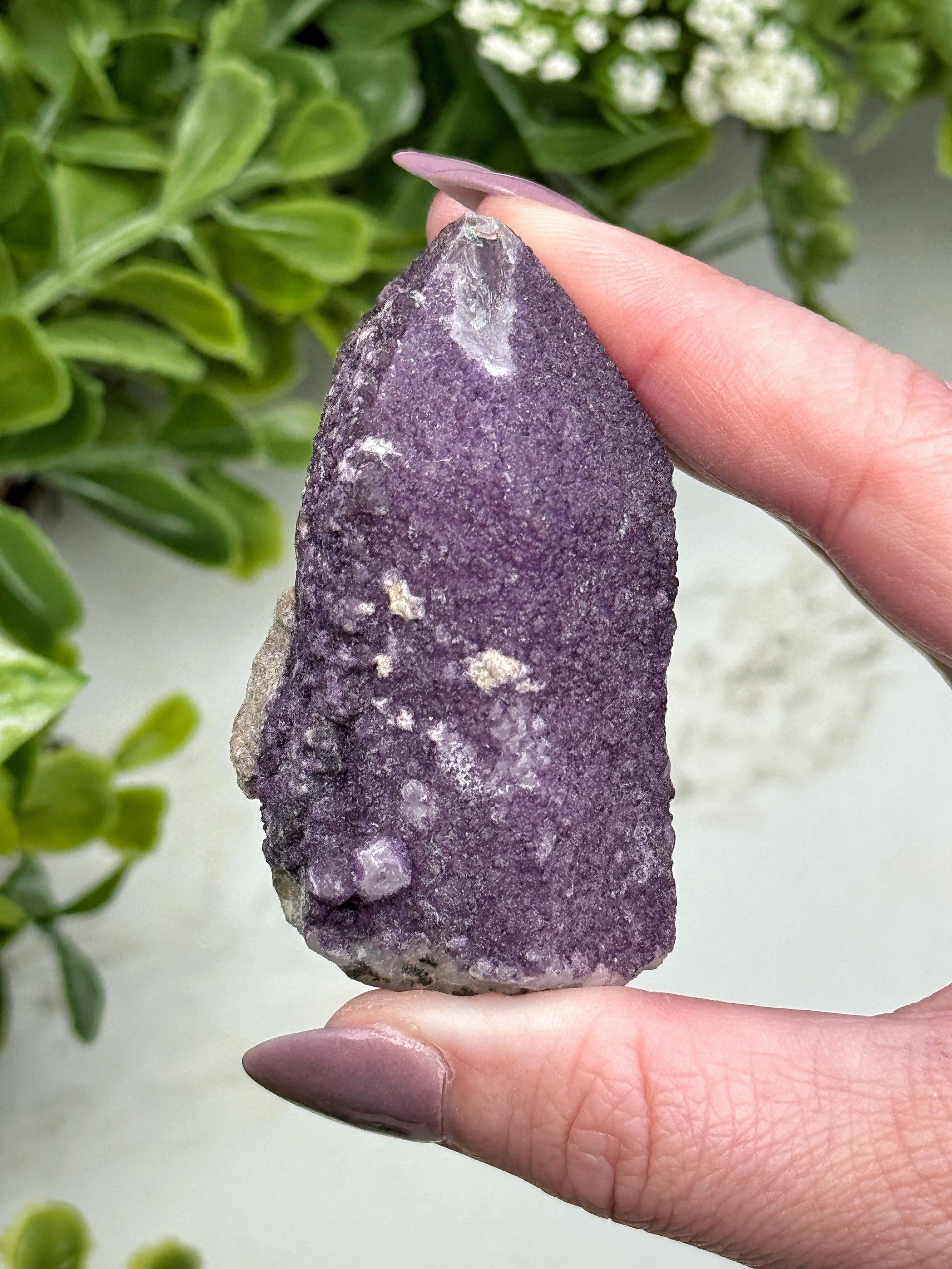 Purple Fluorite on Quartz - #12