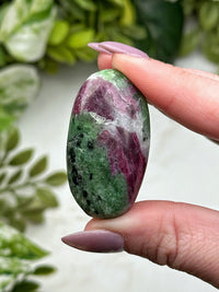 Ruby and Zoisite Palmstone - #13