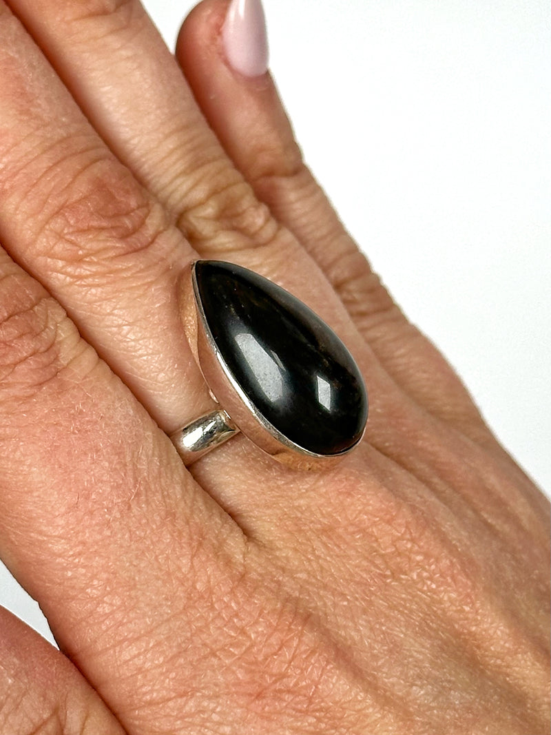 Gold Sheen Obsidian Ring - #1