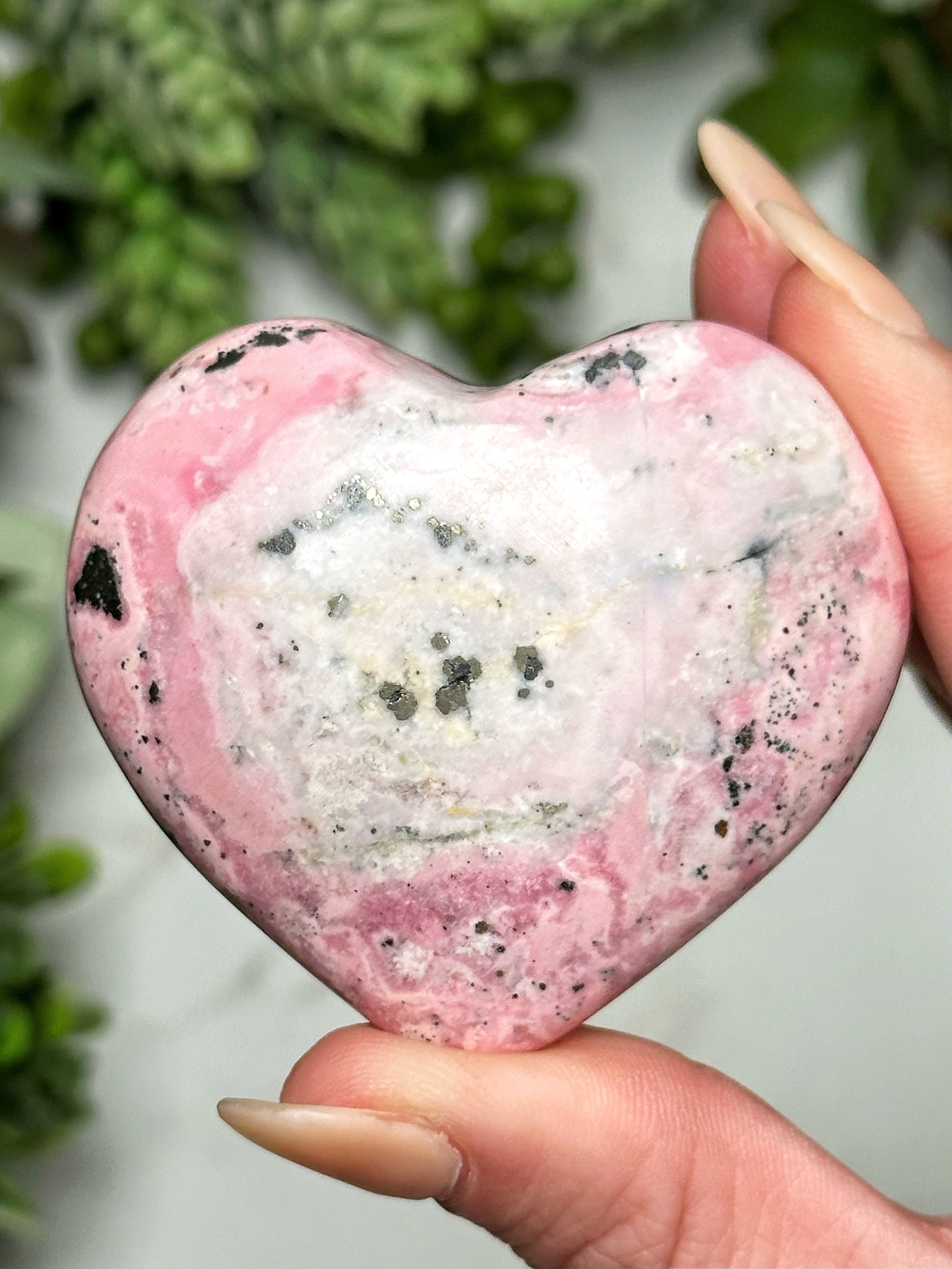 Rhodonite Heart - #7