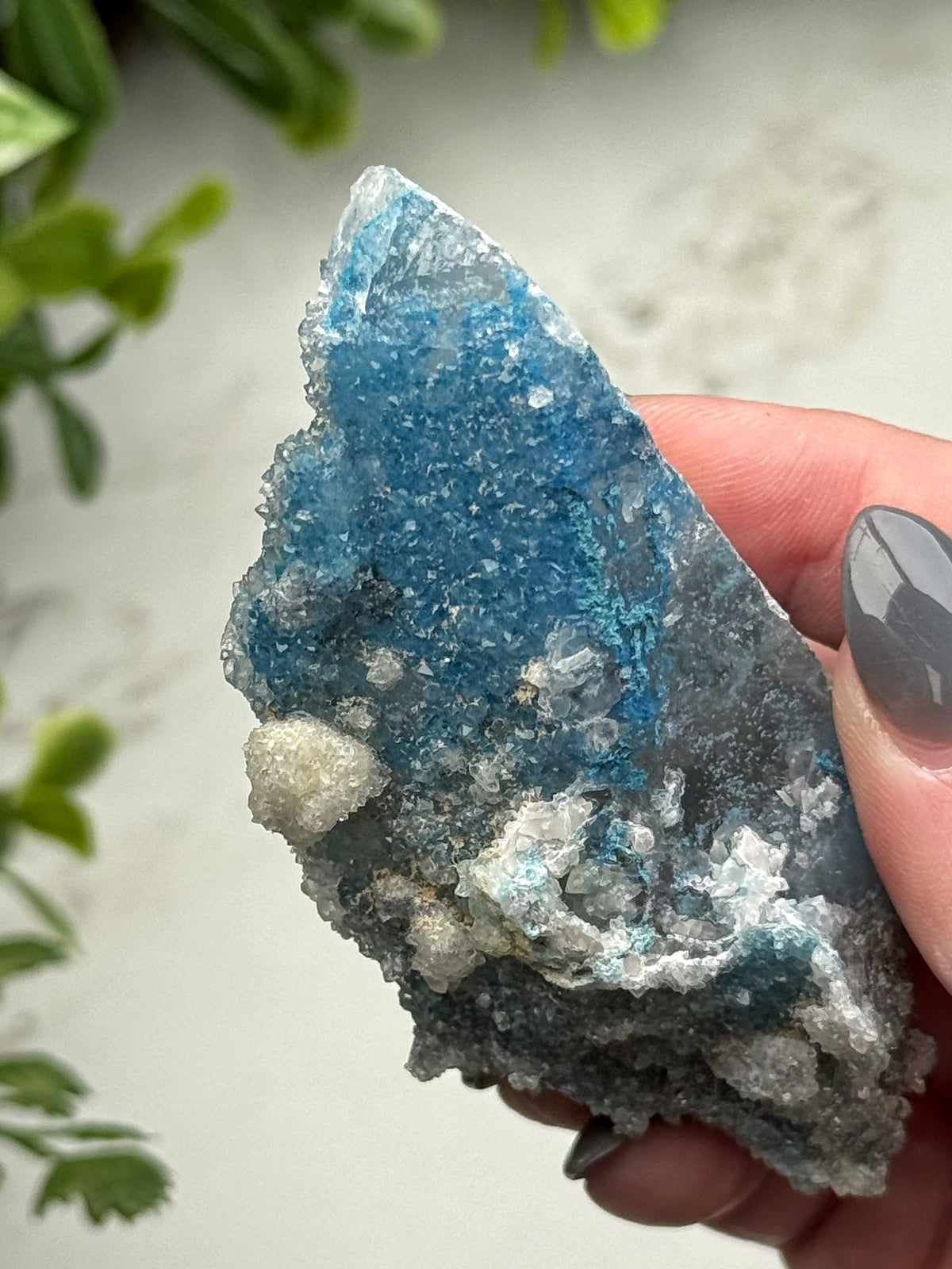 Shattuckite with Quartz - #12