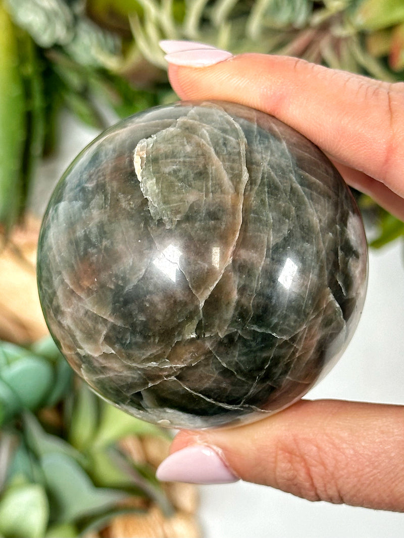 Flashy Polarity Moonstone Sphere - #1