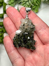 Raw Epidote in Quartz Pendant - #2