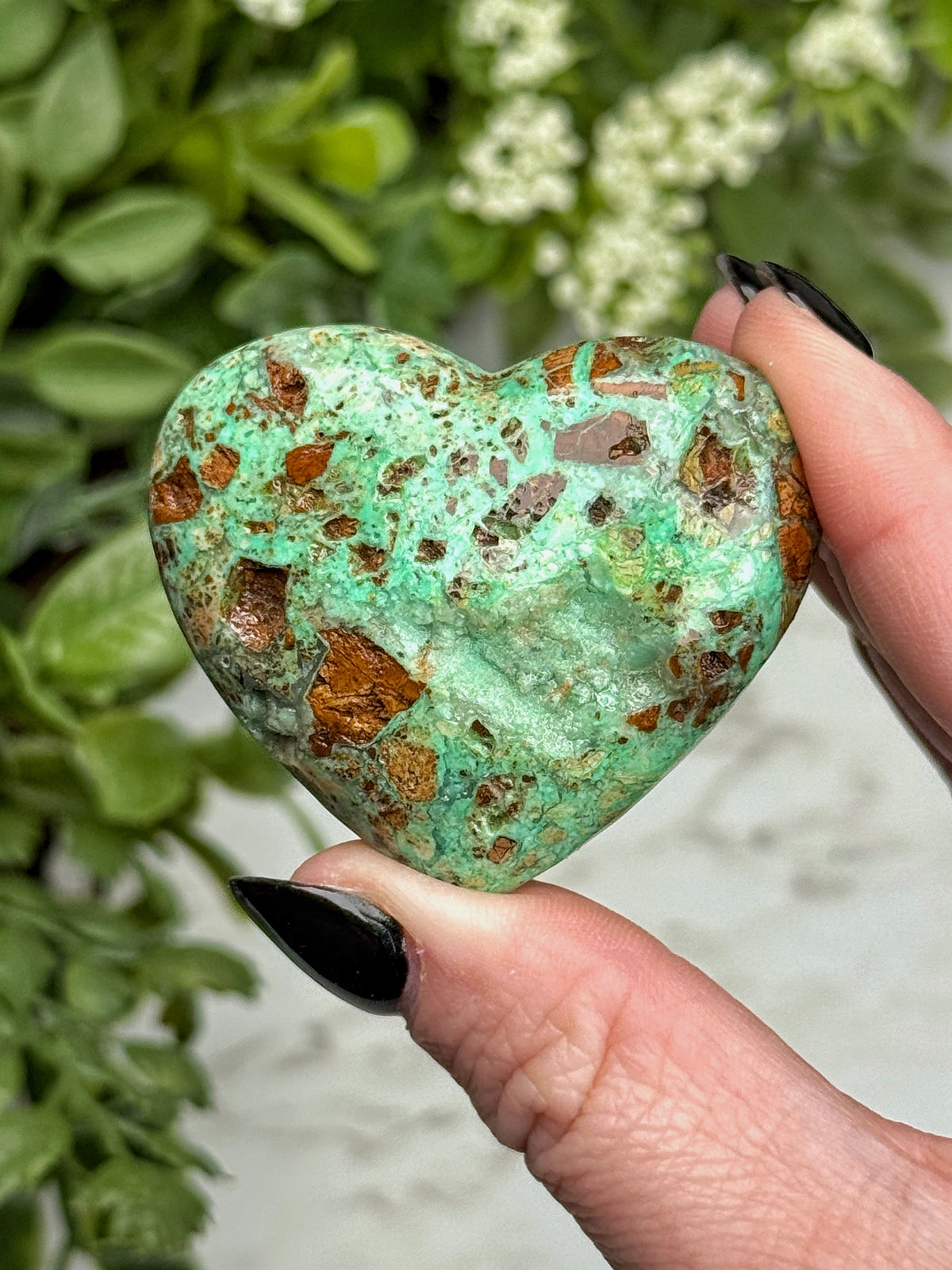 Green Smithsonite Heart - #12