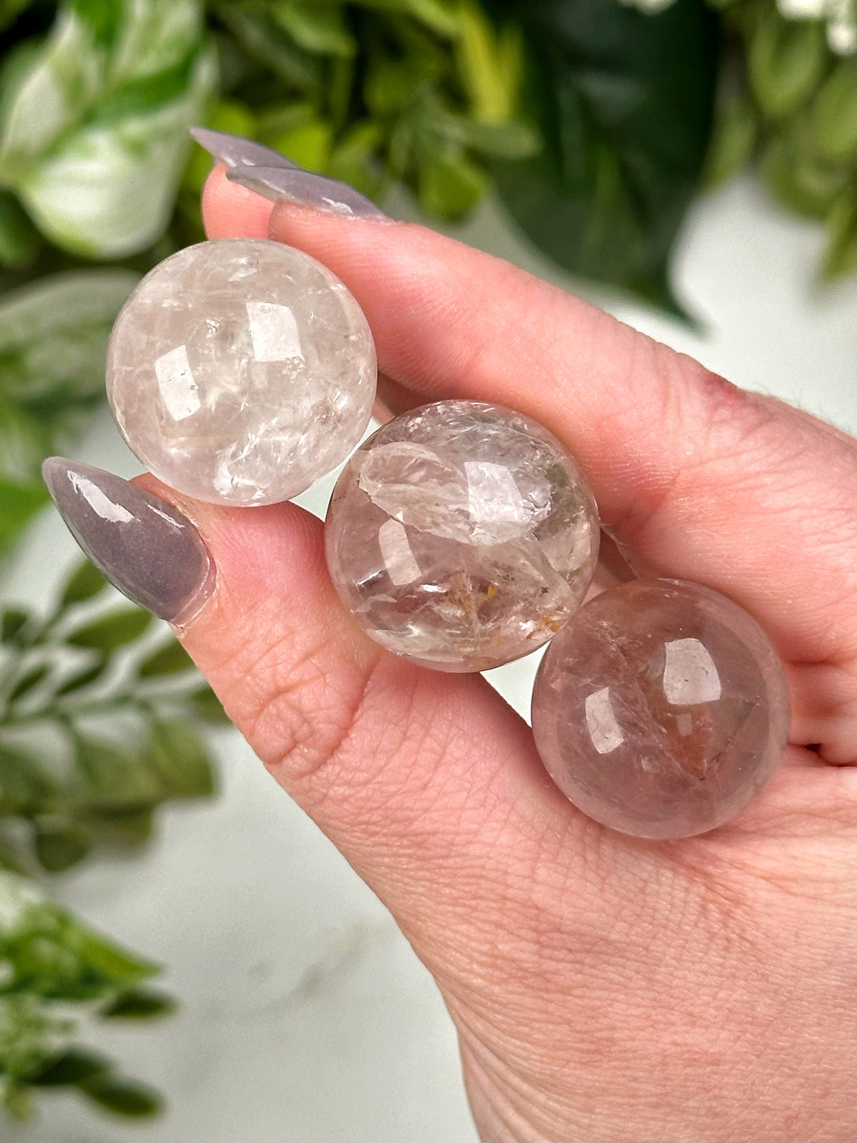 UV Reactive Amethyst Mini Spheres - Crown & Third-Eye Chakras - No. 64