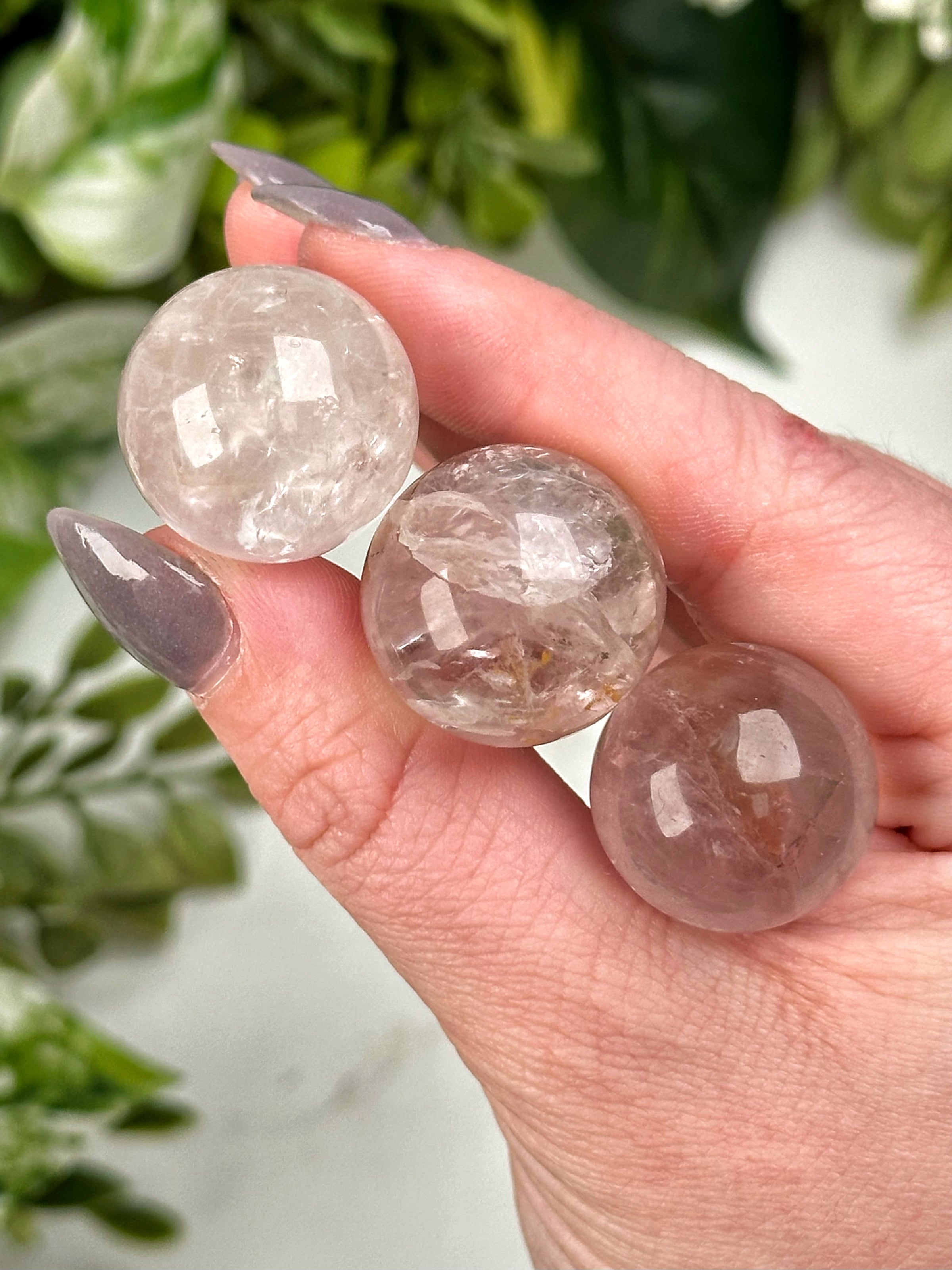 UV Reactive Amethyst Mini Spheres - Crown & Third-Eye Chakras - No. 64