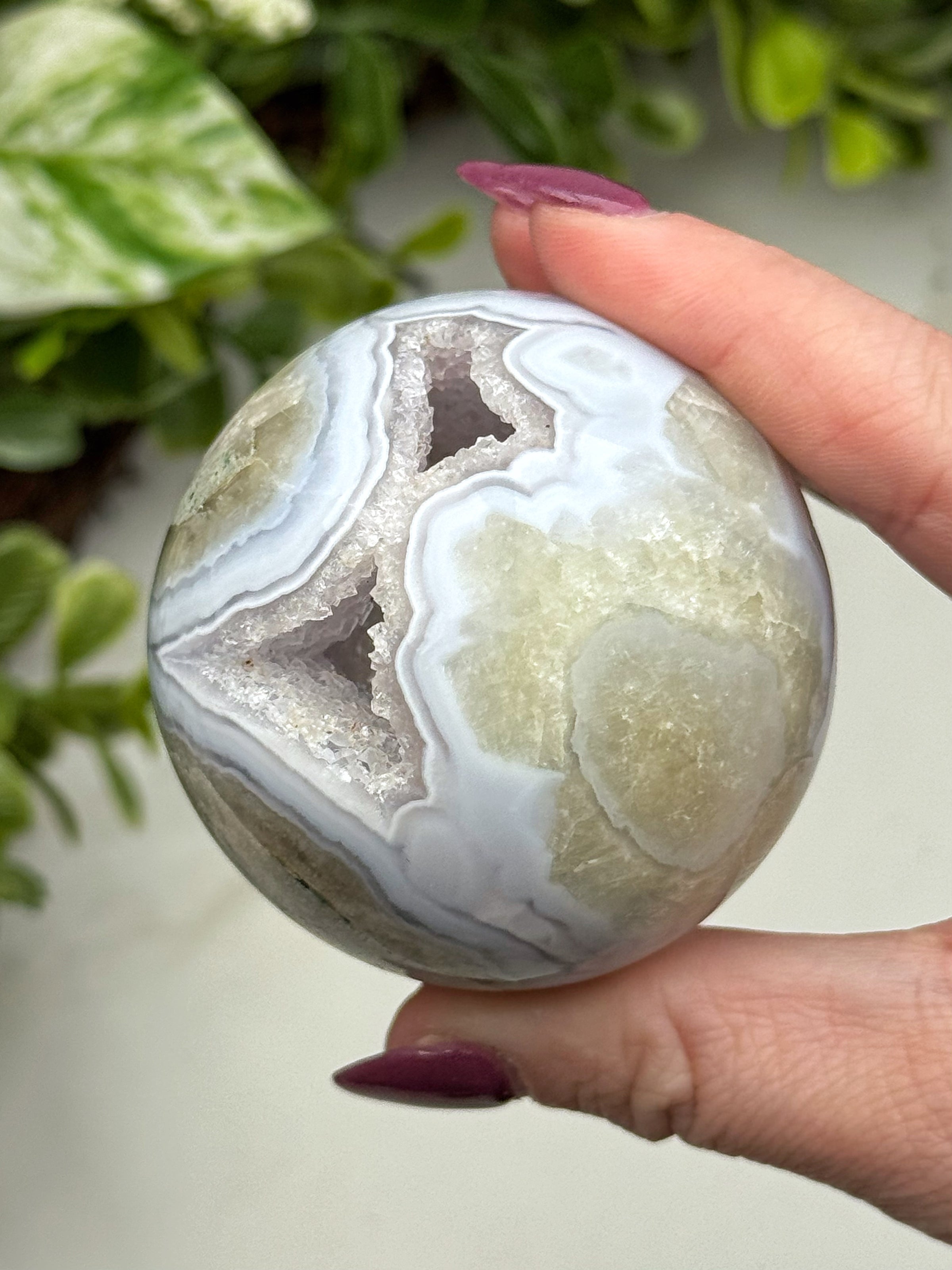 Druzy Blue Lace Agate Sphere - #15