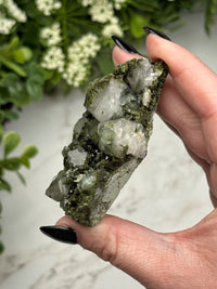 Raw Epidote in Quartz - #11