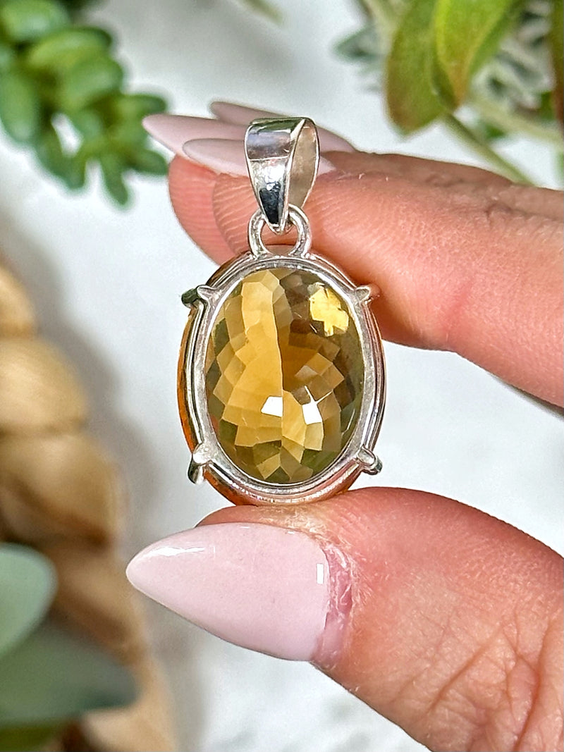 Faceted Citrine Pendant - #1