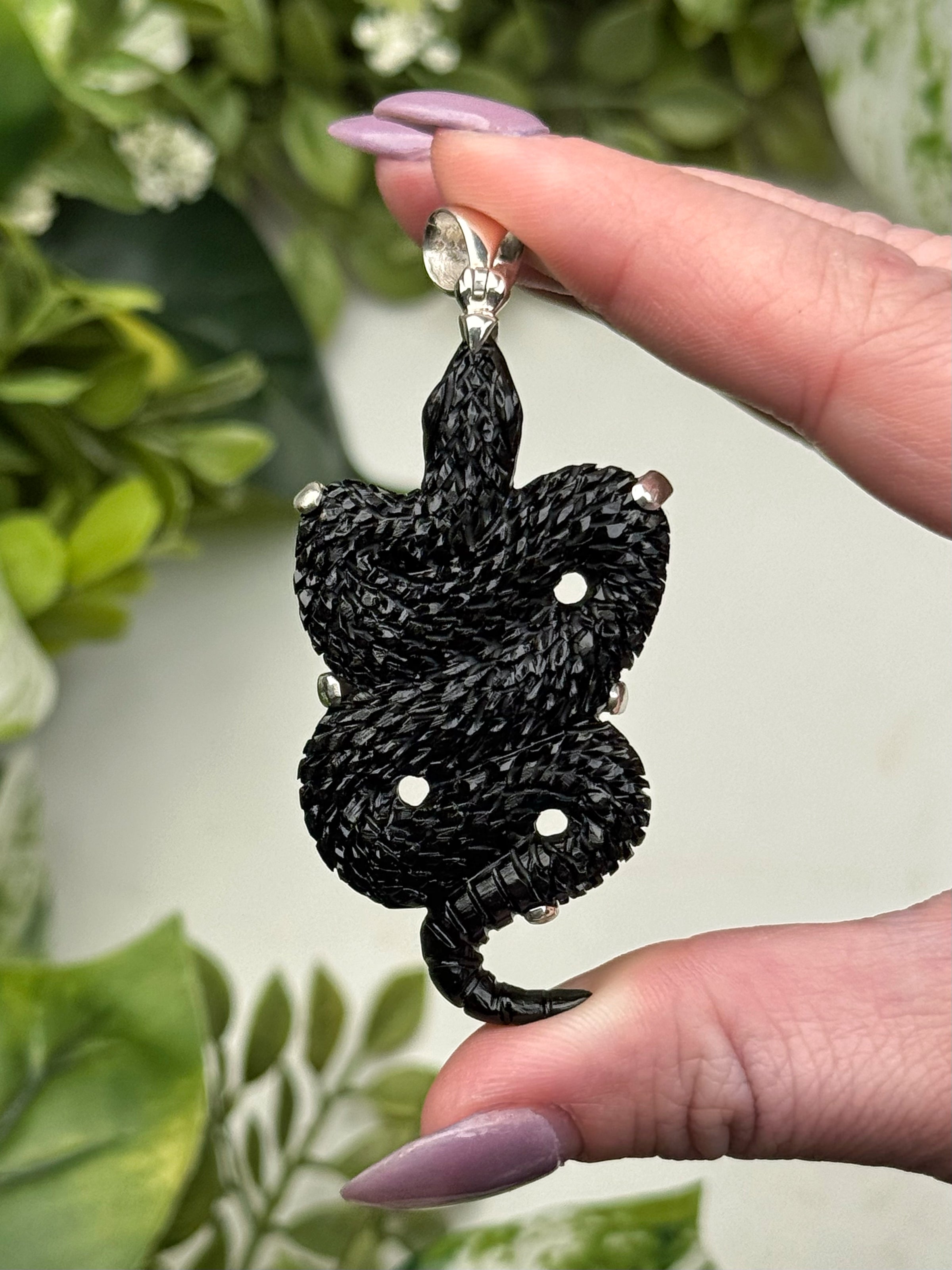 Shungite Snake Pendant - #1
