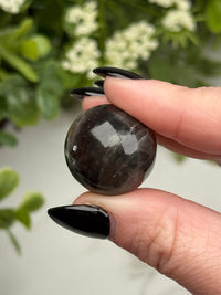Black Moonstone with Sunstone Sphere - #6