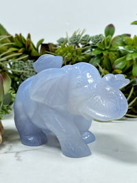 Blue Chalcedony Elephant - #1