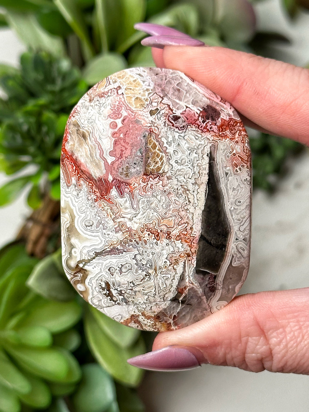 Crazy Lace Agate Palmstone - #13