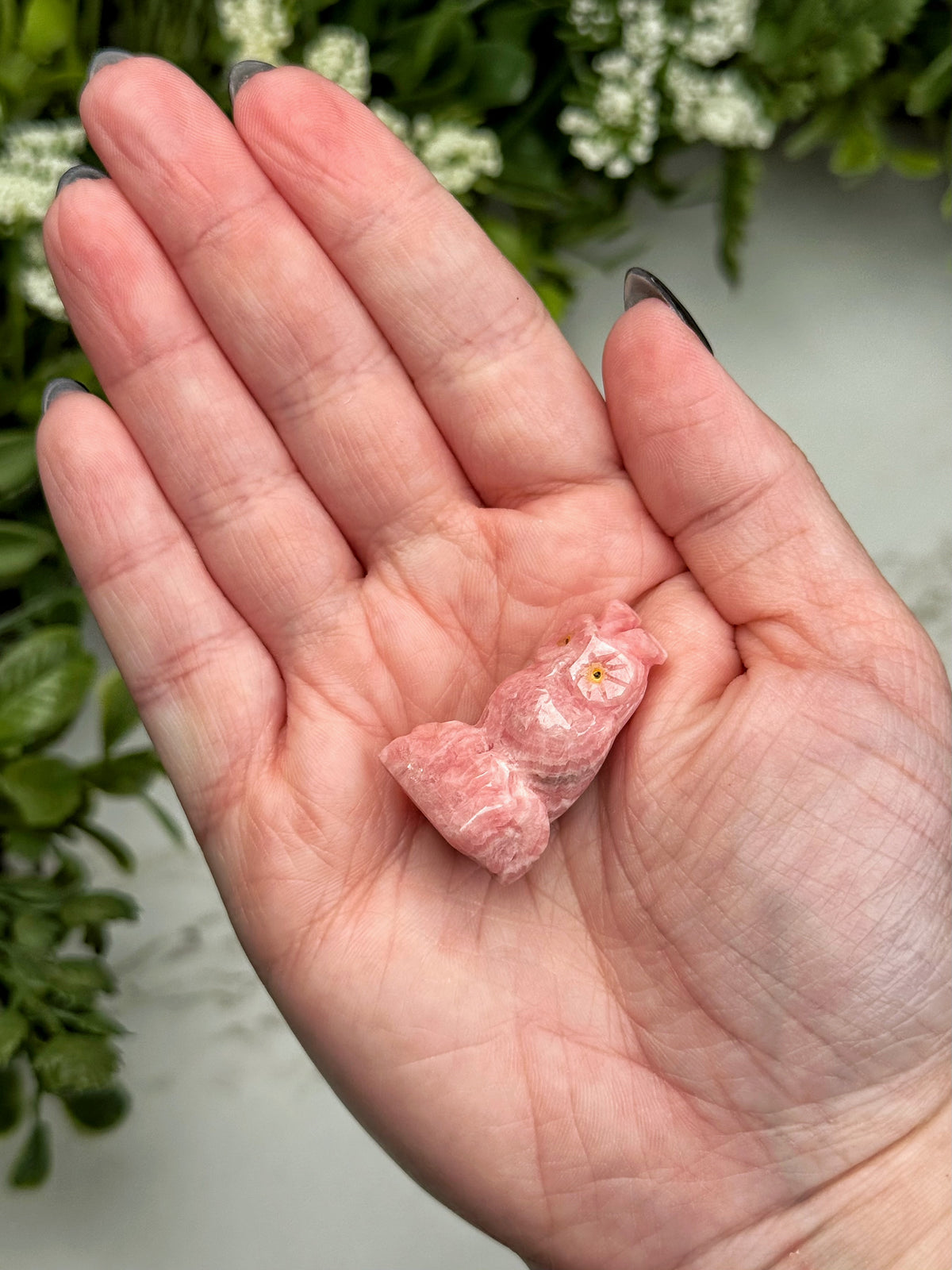 Rhodochrosite Owl - #2