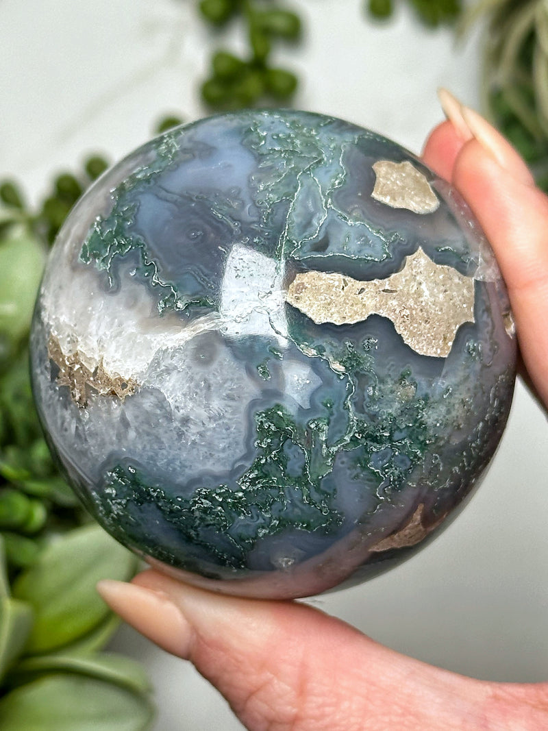 Moss Agate Sphere - #5