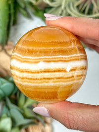 Orange Calcite Sphere - #3