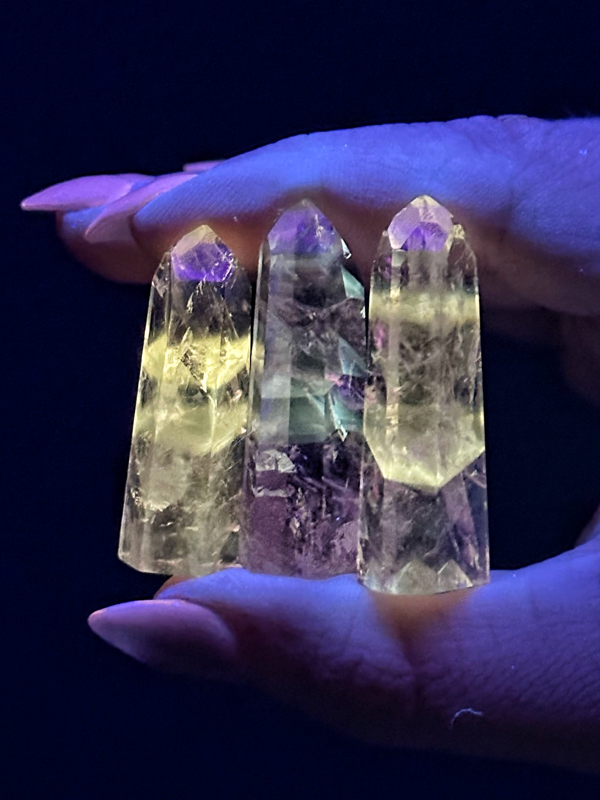 UV Reactive Amethyst Mini Points - Crown & Third-Eye Chakras - No. 65