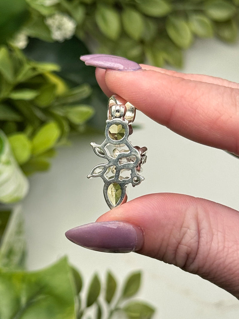 Heliodor with Herkimer Diamond & White Topaz Pendant - #1