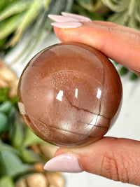 Peach Moonstone with Sunstone Sphere - #1