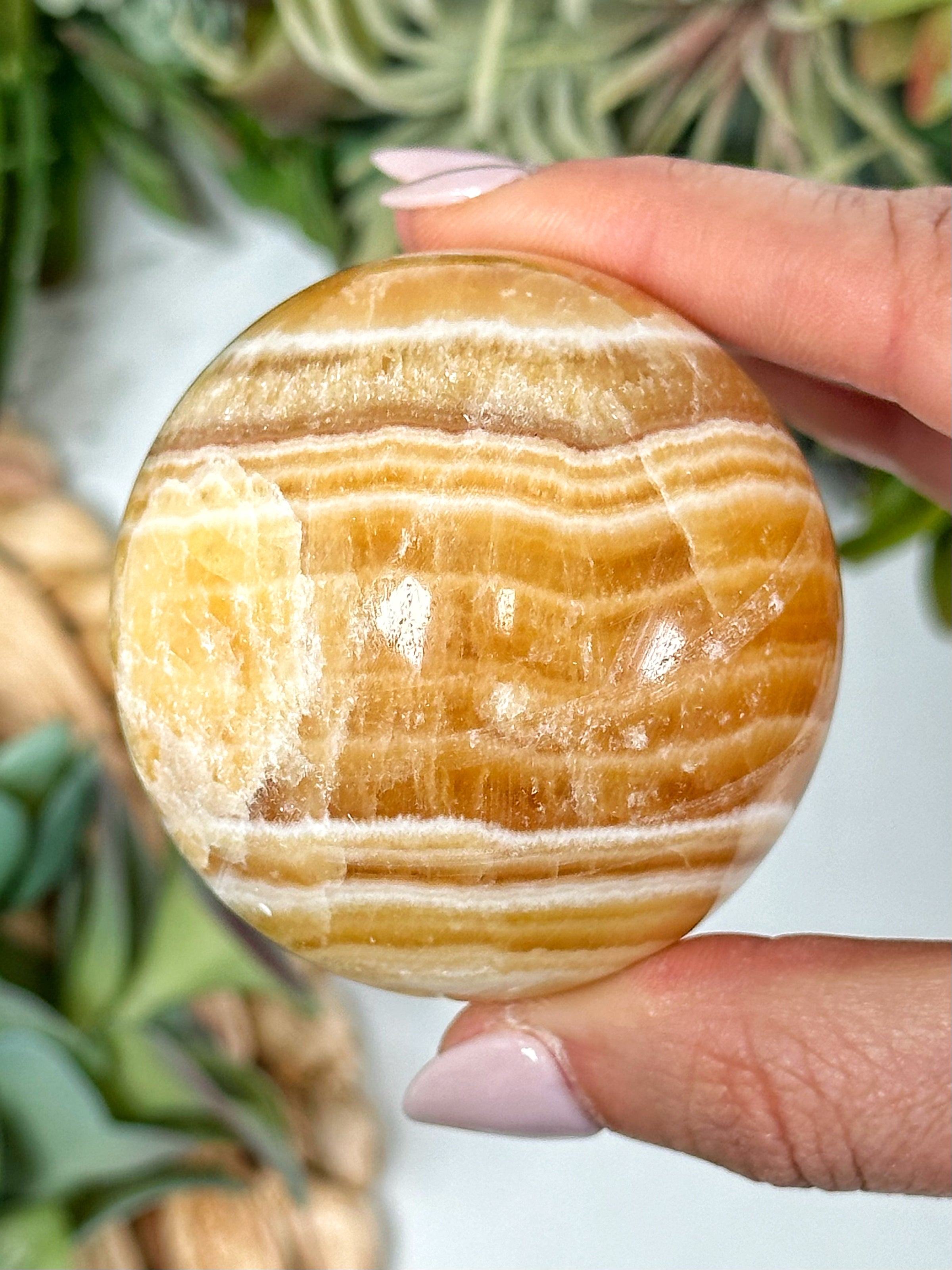 Orange Calcite Sphere - #2