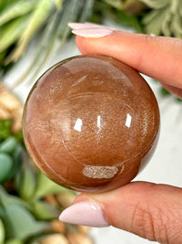 Peach Moonstone with Sunstone Sphere - #1