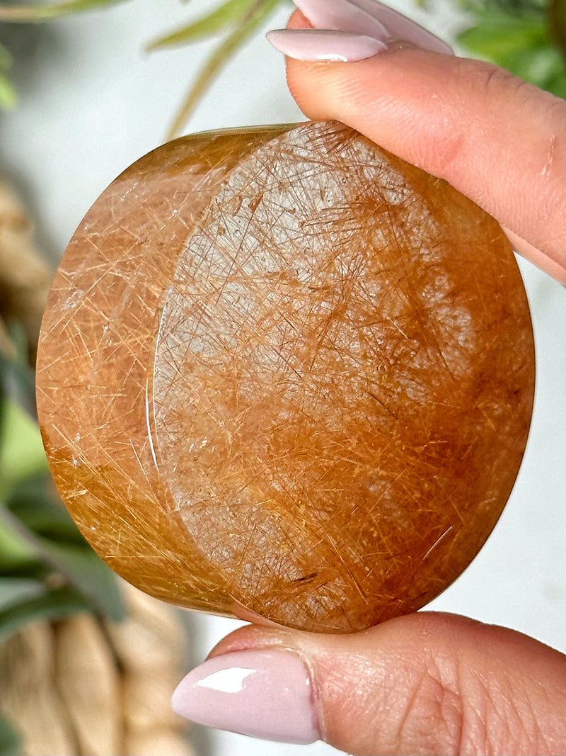 Copper Golden Rutilated Quartz Disc - #1