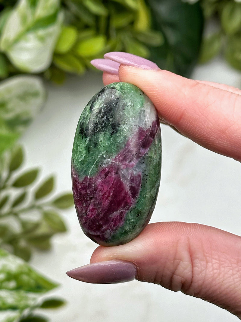 Ruby and Zoisite Palmstone - #13