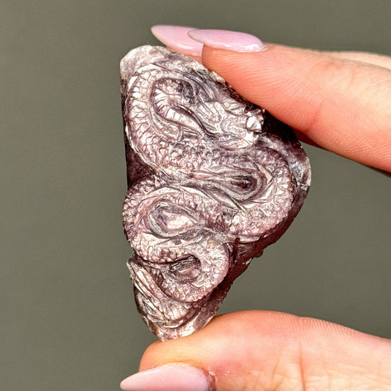 Gem Lepidolite Dragon - #1
