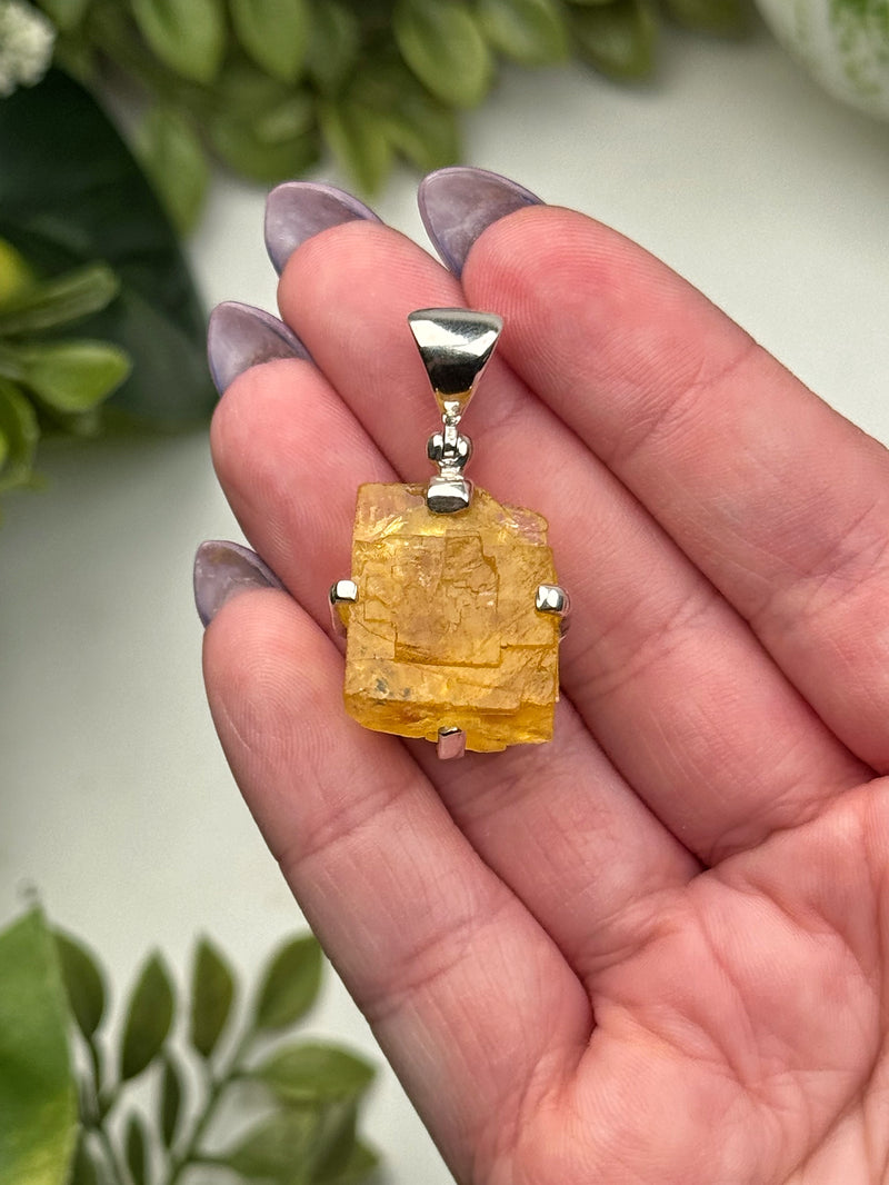 Yellow Fluorite Pendant - #1