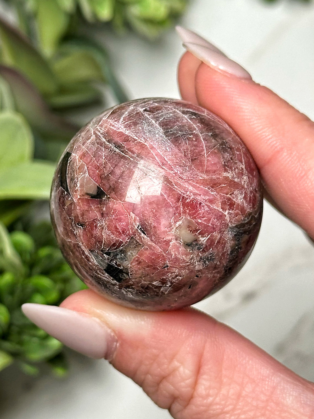 Gem Rhodonite Sphere - #12