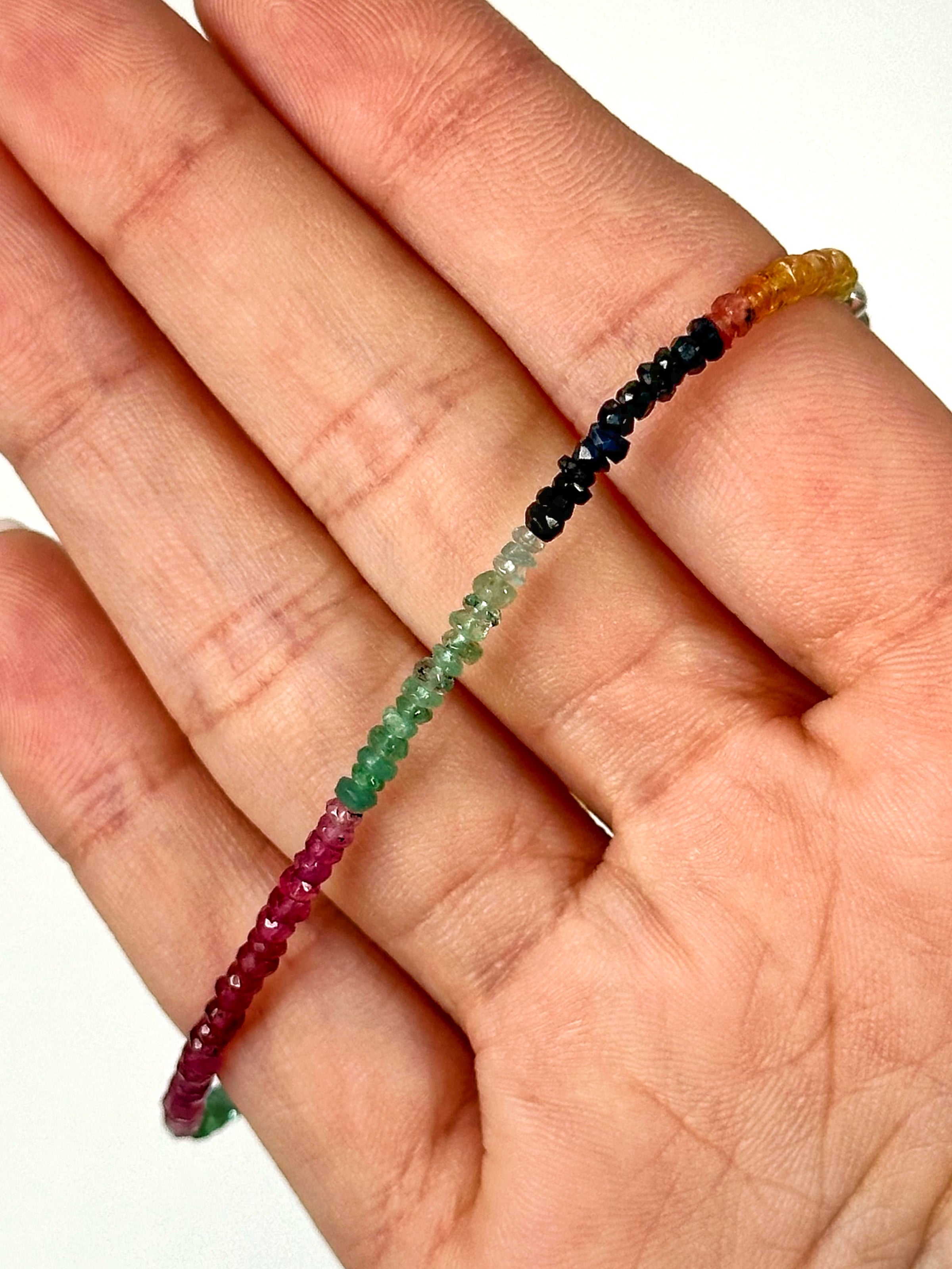 Faceted Ruby, Sapphire, and Emerald Bracelet - #1