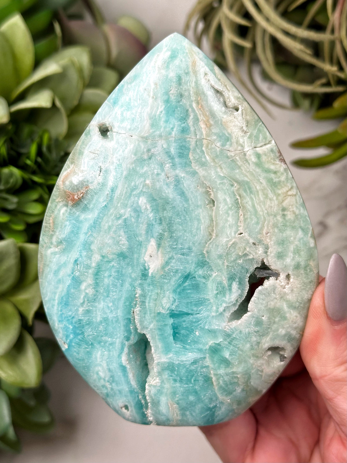 Blue Aragonite Flame - #5