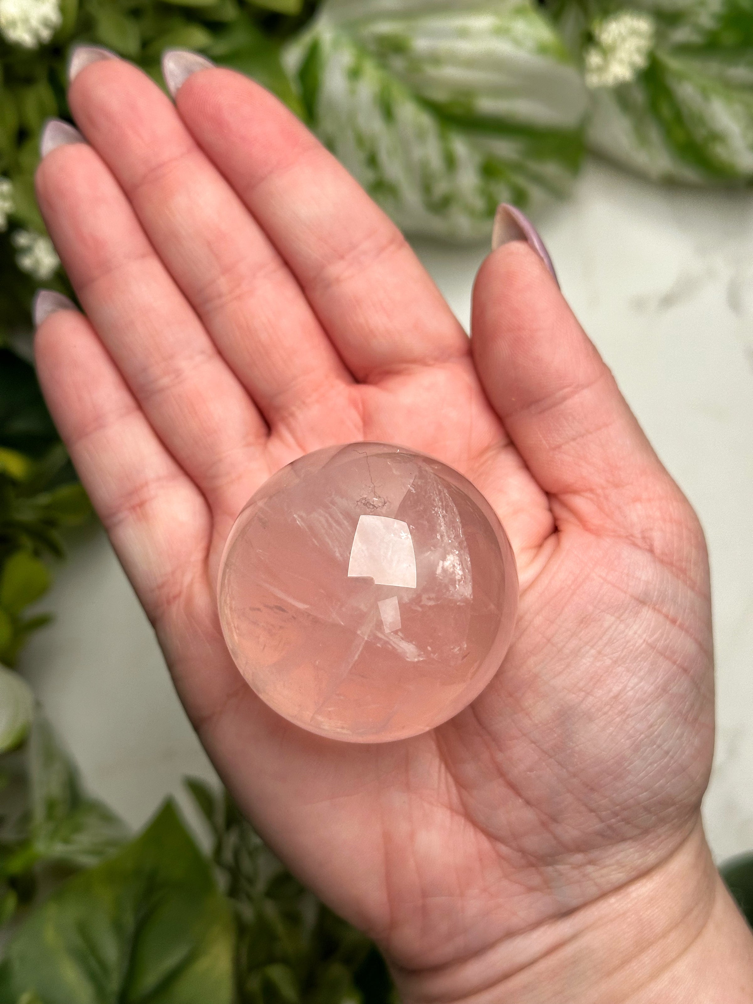 Star Rose Quartz Sphere - #15