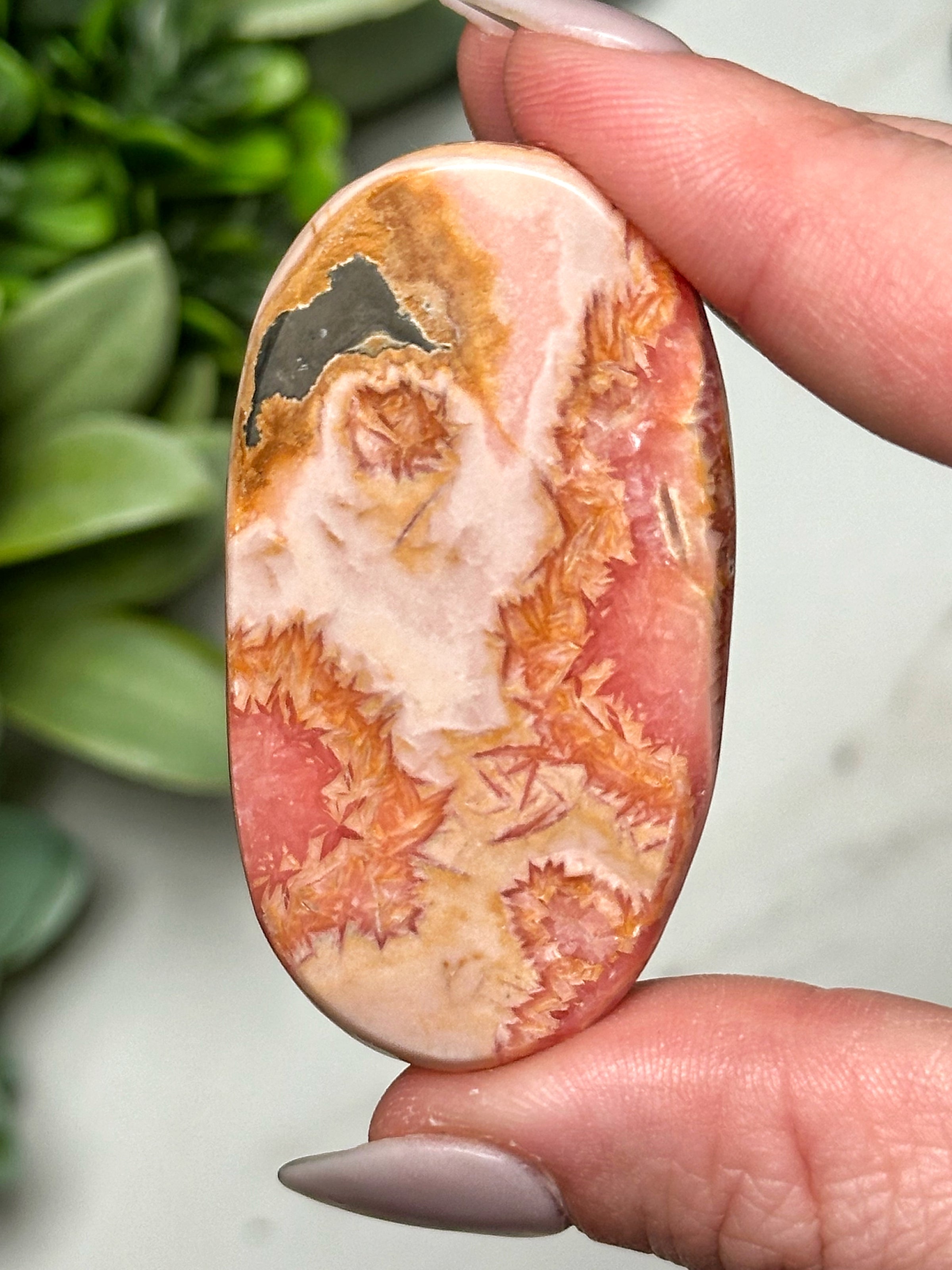 Rhodochrosite Worry Stone - #13