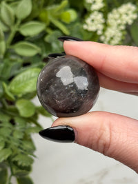 Black Moonstone with Sunstone Sphere - #4