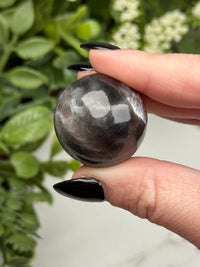 Black Moonstone with Sunstone Sphere - #4