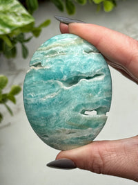 Blue Aragonite Palmstone - #3